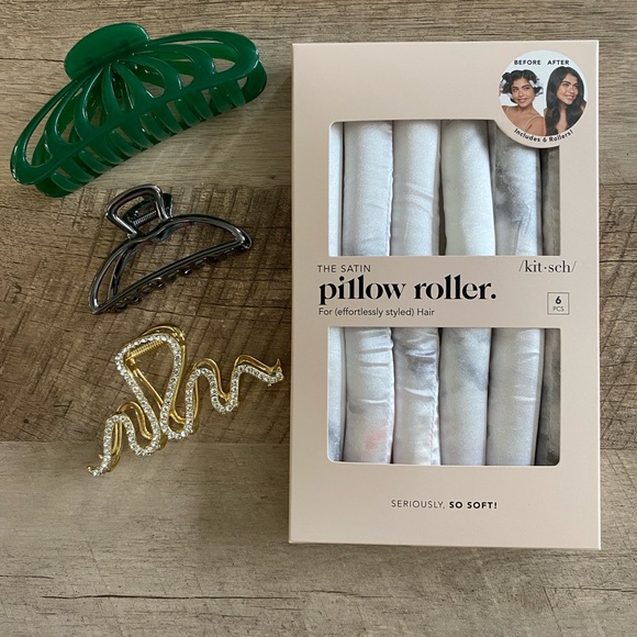 Kit•sch Heatless Curling Rollers 6pk + 3 claw clips - Picture 1 of 5